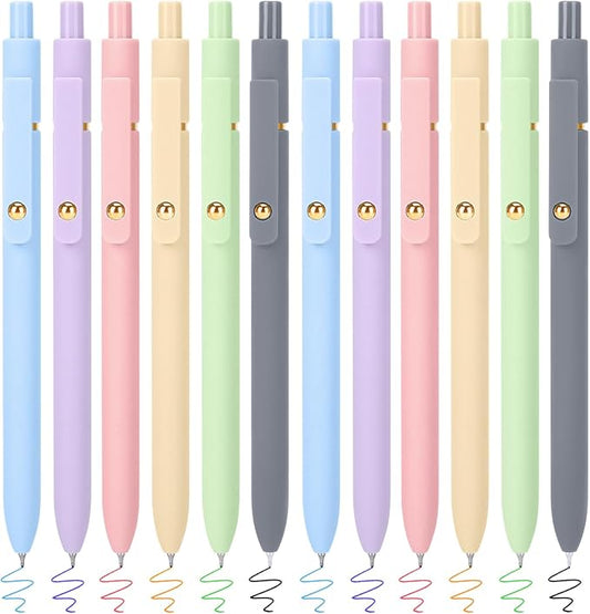 FIOVER Colored Pens, 12 Pack Colorful Gel Pens, Quick-Dry 0.7mm Medium Point for Journaling, Note Taking, Doodling, Aesthetic Office School Supplies, Gifts for Women Men(12PCS Multiple Colors)-DeskLoop Office