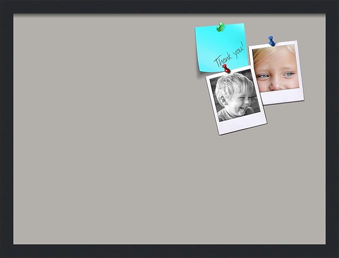 PinPix 23x17 Inch Cork Bulletin Board. This Decorative Framed Pin Board Comes with Dark Stone Design and a Satin Black Frame. Ideal for Home Office Decor or Message Board (PinPix-1808)-DeskLoop Office