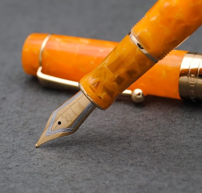 JINHAO 100 Fountain Pen with Ink Converter (Medium Nib 0.7mm, Gold Stone)-DeskLoop Office