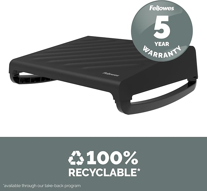 Fellowes Breyta Ergonomic Adjustable Foot Rest Black-DeskLoop Office