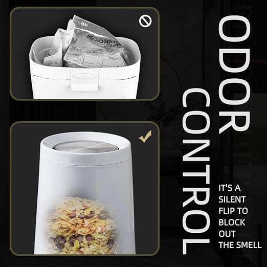 10 L/2.6Gallen,Swing Lid Trash Can,Metal Garbage Can with Flipping Lid,for Bathroom,Living Room,Bedroom,Hotel,Office, Laundry Room(White)-DeskLoop Office