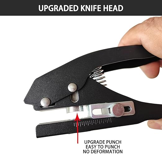 Single Hole Punch, Heavy Duty Single Hole Punch Hole Punches Portable Hand Held for Tags Cards Plastic (15MM Black)-DeskLoop Office
