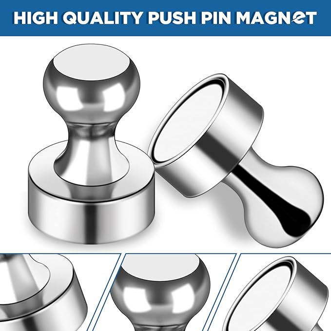 LOVIMAG 16Pcs Refrigerator Magnets for Whiteboard, Strong Fridge Magnets Adult, Small Magnetic Push Pins, Cruise Magnets for Metal Door, Fridge,Office, Classroom, Thumb Tacks Magnets for Locker-DeskLoop Office