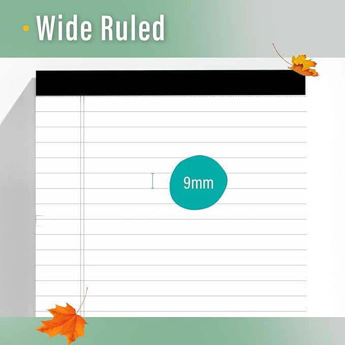 12 Pack Legal Pads 8.5 x 11 Note Pads 8.5 x 11 Inch Notepad 360 Sheets Writing Pads Wide Ruled Lined Paper Pads White Paper Note Pads 8.5 x 11 with 30 Sheets Per Legal Pad for School, Office, Home-DeskLoop Office