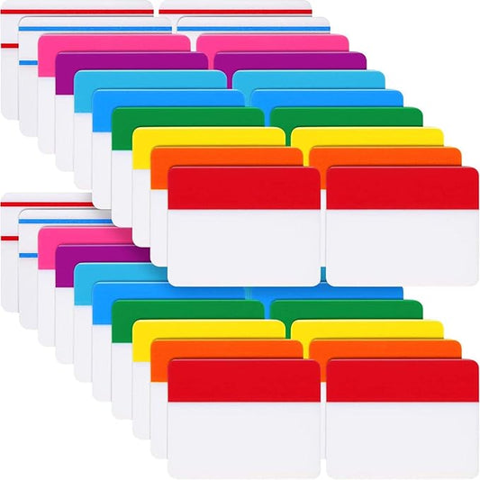 Jovitec 800 Pcs 40 Sets Sticky Tabs 2 Inch Colored Index Tabs Writable and Repositionable Labels for File Folders Books Reading Notes Classify File(Fresh Colors)-DeskLoop Office