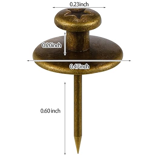 Push Pins Picture Hangers Double Headed Thumb Tacks Wall Hooks for Wall Hangings Picture Hangers Nails Small Photo Hanging Hook Pins for Home Office Photo Decor(Bronze,25 Pieces)-DeskLoop Office