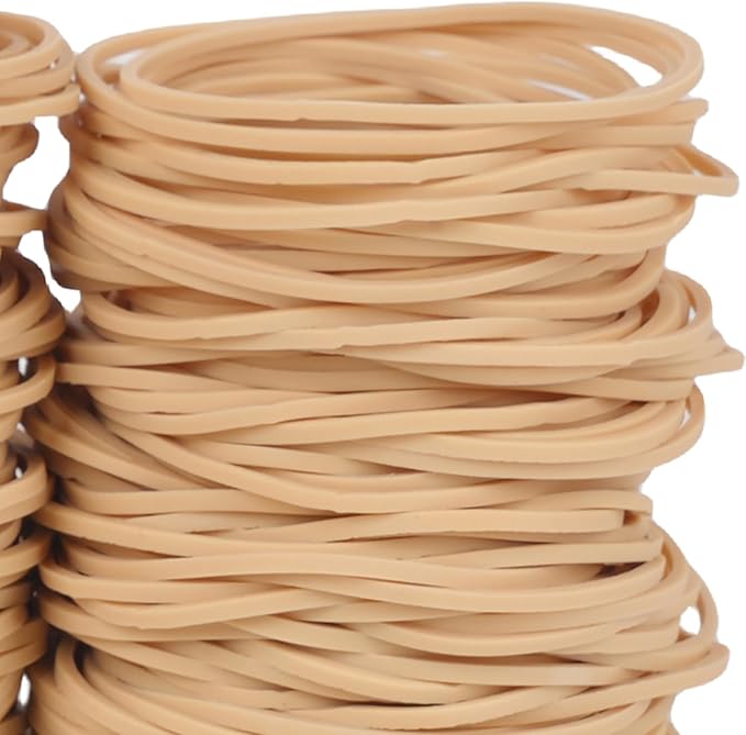 Rubber Bands Size #19, 400Pcs Approximately 0.45lb Elastic Band Beige Small Rubber Band Home Office Supplies(3-1/2" x 1/16'')