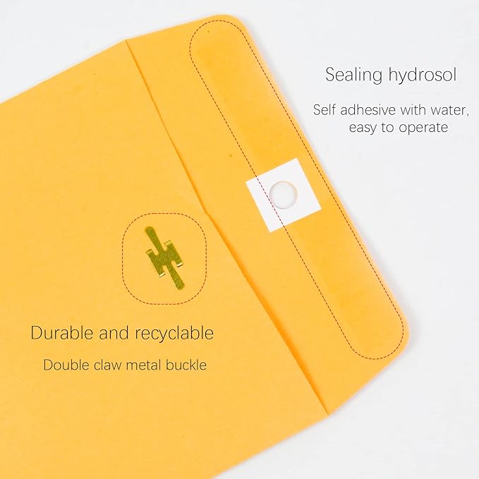 6” x 9” Clasp Envelopes with Gummed Seal Brown Kraft Catalog Envelopes Clasp Mailing Envelopes for Home, Office, Business 28 lb Kraft Paper,Pack of 30-DeskLoop Office