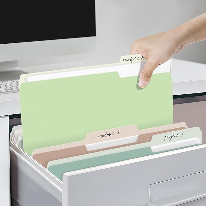 SUNEE File Folders, 18 Pack Manilla Folders 8.5 x 11, Colored File Folders Home - Image 7