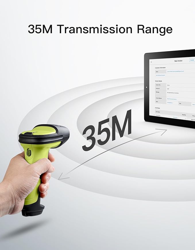 Inateck 2D Barcode Scanner, Wireless Bluetooth QR Code Scanner with AI APP & SDK, 180-Day Battery Life, Fast & Accurate Scanning, Compatible with iOS/Android/Windows, BCST-72 Green-DeskLoop Office