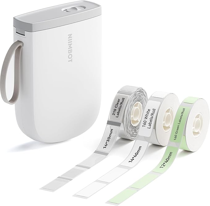 NIIMBOT D11 Bluetooth Label Maker 300 DPI Portable Label Printer with 3Rolls Labels-DeskLoop Office