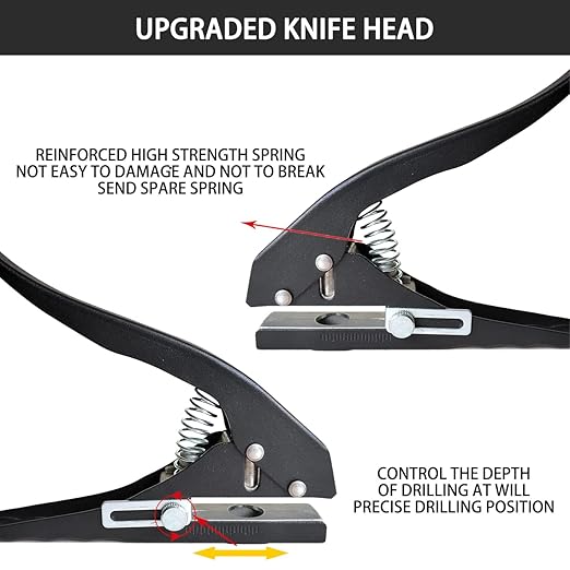 Single Hole Punch, Heavy Duty Single Hole Punch Hole Punches Portable Hand Held for Tags Cards Plastic (15MM Black)-DeskLoop Office