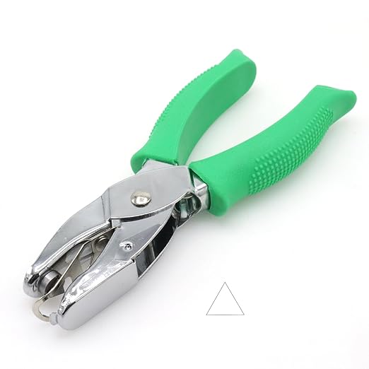 Handheld Triangle Hole Punch, 1/4 Inch Hole Size, Craft Paper Puncher, Single Pack, Ideal for DIY Projects and Office Use-DeskLoop Office
