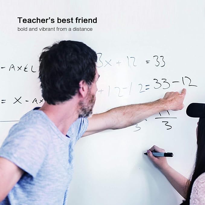 Volcanics Black Dry Erase Markers Low Odor Fine Whiteboard Markers Thin Box of 80-DeskLoop Office