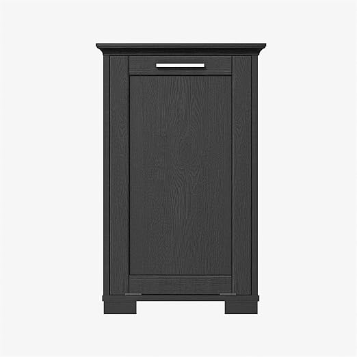 OLD CAPTAIN Wooden Tilt Out Trash Cabinet, Wooden Kitchen Garbage Can Free Standing Holder, Black Finish…-DeskLoop Office