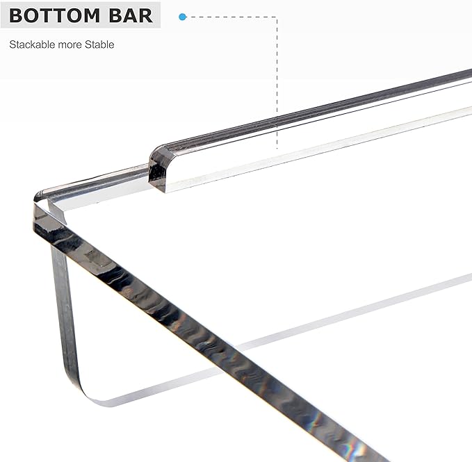 SANRUI 4 Tier Acrylic Paper Letter Tray Desk Stackable Organizer Trays,Clear Enlarged A4 Stackable File Document Tray, Workspace Office Supplies Organizers and Accessories Sorter,13.82inx9.29inx6.7in-DeskLoop Office