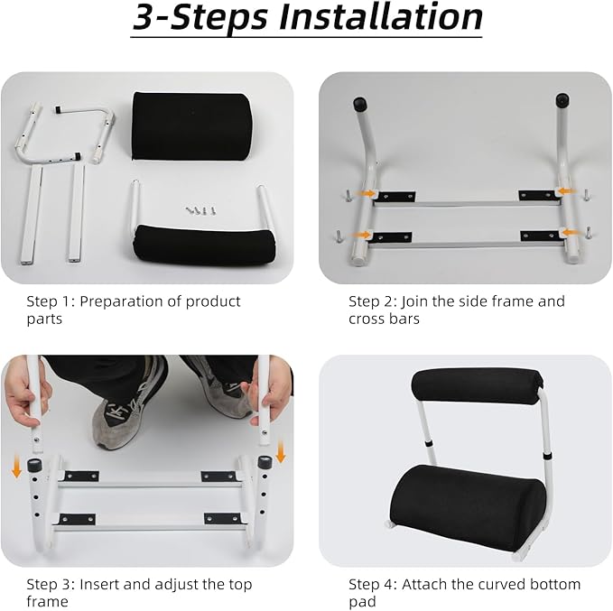 Foot Rest for Under Desk at Work - 3 Positions Height Adjustable Leg Rest for Office or Home Use, Ergonomic Footrest with Detachable Cushion-DeskLoop Office