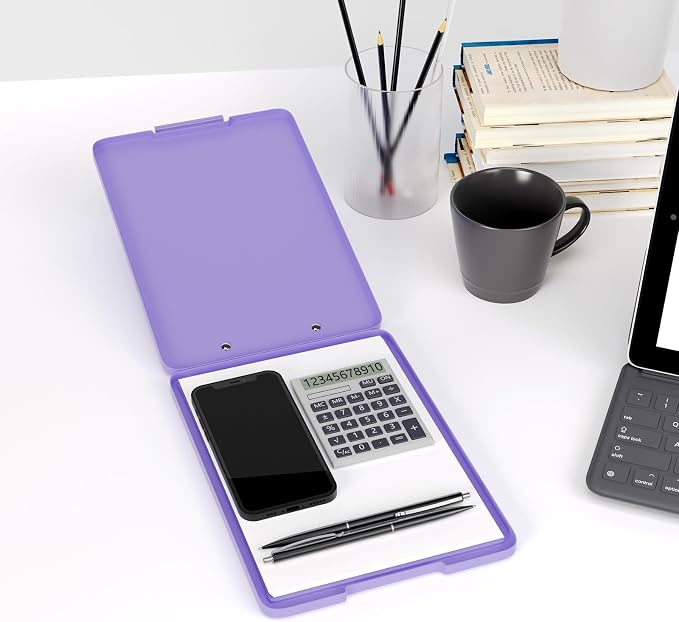 Piasoenc Small Clipboard with Storage, Clip Board with Pen Holder, School & - Image 7