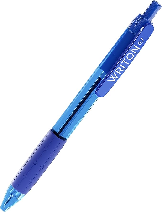 Writon Retractable Blue Ballpoint Pens - 24-Pack Writing Pens - Comfortable Grip - 0.7mm Fine Point for Smooth Writing - Fast-Drying Ink Pen - Ball Point Pens - Modern School, Office Supplies-DeskLoop Office