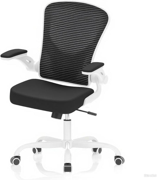 Office Chair, Ergonomic Desk Chairs 330LBS Capacity High Back Mesh Computer Chair with Flip-up Armrests, Comfy Work Chair with Adjustable Lumbar Support, Rolling Chair-DeskLoop Office