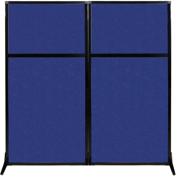 Versare Office Workstation Screen | Portable Wall Divider | Modern Cubicle | Freestanding Privacy Screen | Flexible Work Space | 2 Panels | 66" Wide x 70" Tall Blue SoundSorb Panels-DeskLoop Office