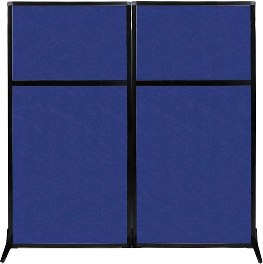 Versare Office Workstation Screen | Portable Wall Divider | Modern Cubicle | Freestanding Privacy Screen | Flexible Work Space | 2 Panels | 66" Wide x 70" Tall Blue SoundSorb Panels-DeskLoop Office