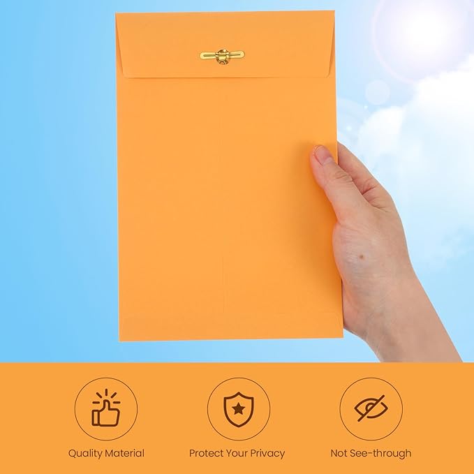 Teling 50 Pcs 5 x 7.5 Manilla Envelopes Clasp Kraft Catalog with Closure for Storing Mailing 28 lb Kraft Envelope Paper for Office Document School Business Home-DeskLoop Office