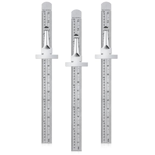 6 Inch 15 cm Pocket Ruler Flexible Precision Stainless Steel Ruler with Detachable Clips Stainless Steel Pocket Clip Scale Gauge Metric British System(3 Pieces)-DeskLoop Office