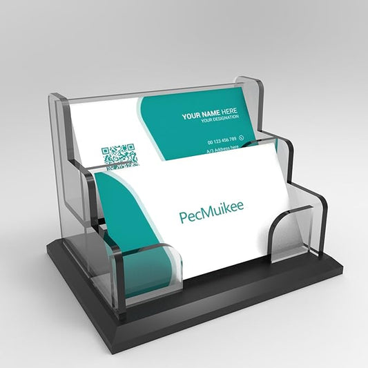 PecMuikee Business Card Holder for Desk,Acrylic Business Card Display Stand,Multiple Business Card Holders for Office, Exhibition, Home, Restaurant 2 Slot 2 Tier-DeskLoop Office