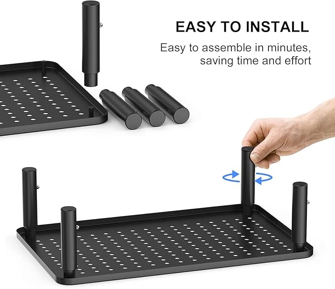 suptek Computer Monitor Stand Riser,Monitor Riser for Laptop, Printer, Notebook and All Flat Screen TV Display with Vented Platform,3 Height Adjustable Laptop Riser,1 Pack,Black(MST003)-DeskLoop Office