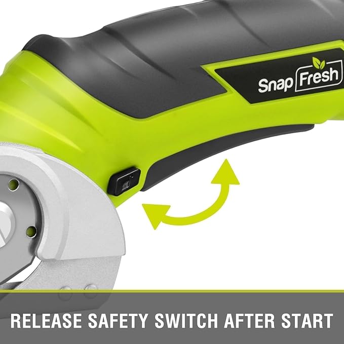 SnapFresh Cordless Electric Scissors, 4V Electric Mini Box Cutter, Carpet & Cardboard Cutter Tool with a Replacement Blade/Charger, Rotary Cutter for Cardboard Packages Leather Plastic (Green)-DeskLoop Office