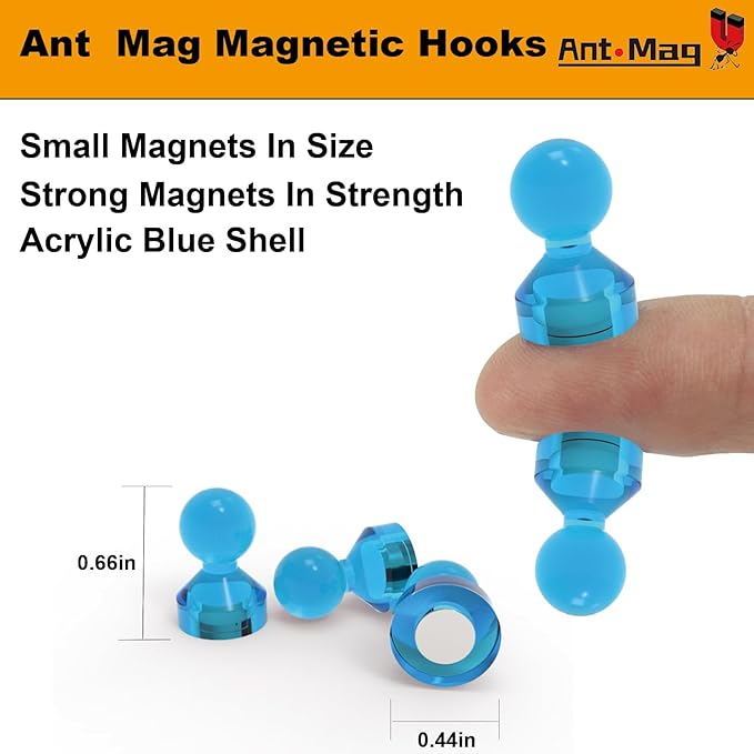 Ant Mag Magnetic Push Pins 48pcs Strong Whtieboard Pins Magnets Perfect Use for Map Fridge Kitchen Home Office Classroom-DeskLoop Office