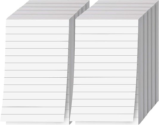 Memo Pads, White, With Black Lines – Lined Paper Notepads, Scratch Pad, Writing Pad for Planning, To-Do Lists, Appointments, Reminders, Home, Office – 50 Sheets Per Pad, 10 Pads per Pack – 3" x 5"-DeskLoop Office