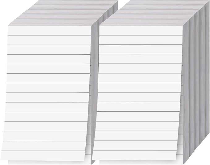 Memo Pads, White, With Black Lines – Lined Paper Notepads, Scratch Pad, Writing Pad for Planning, To-Do Lists, Appointments, Reminders, Home, Office – 50 Sheets Per Pad, 10 Pads per Pack – 3" x 5"-DeskLoop Office