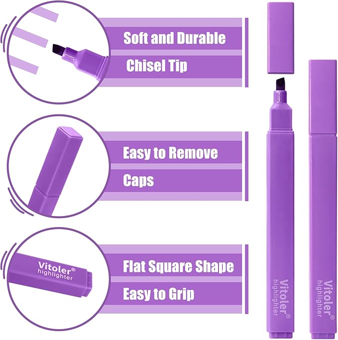 Aesthetic Highlighters,8pcs Bible Highlighters,Vibrant Colors, Cute Highlighter Assorted Colors, Cute Markers Back to School Supplies-DeskLoop Office