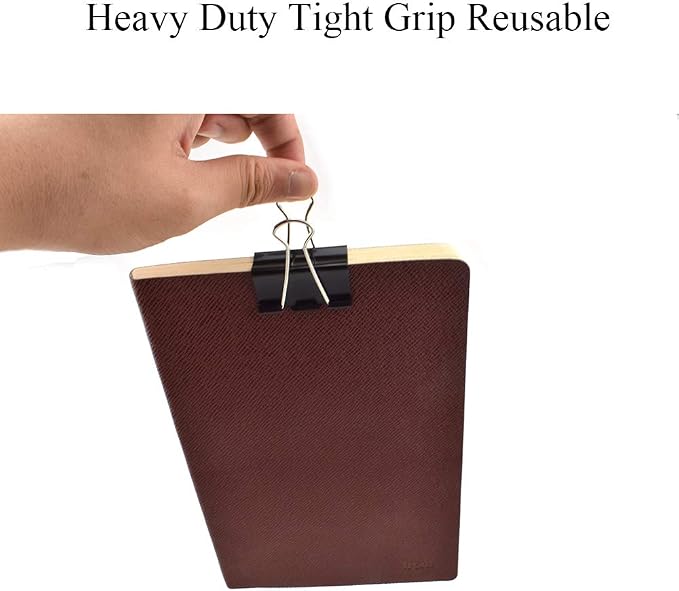 HAHIYO Binder Clips Paper Clamps Spring Steel Sturdy Medium 1.57 inches Width - Image 7