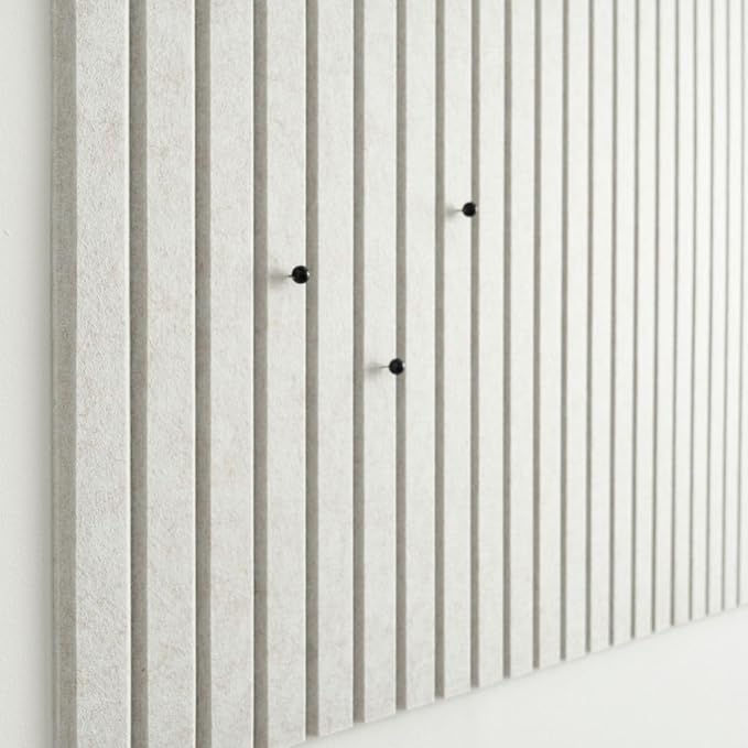 Large Cork Boards for Walls Black Felt Board Alternative - Slat Wall Paneling, Felt Bulletin Board Tiles for Office Decor, Push pin Board Office Wall Organizer -12-Pack (Ivory Tan)-DeskLoop Office