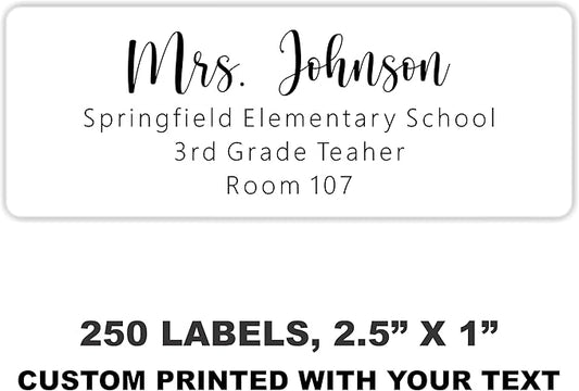 White Address Labels - Personalized Return Address Labels, Mailing and Shipping Stickers for Envelopes, Packages, Business, Home Use (Chic Script)-DeskLoop Office