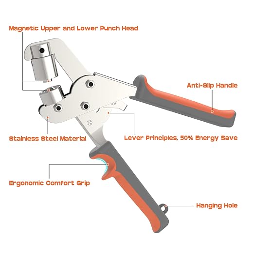 Grommet Kit NEU MASTER, Grommet Tool Kit 3/8 Inch Grommets Eyelet Plier Set - Image 7