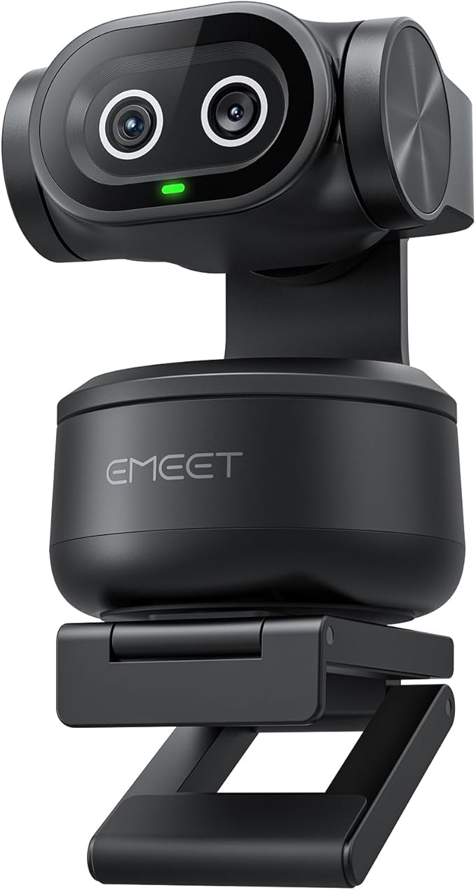 EMEET PIXY Dual-Camera AI-Powered PTZ Camera 4K, AI Tracking, PDAF&AI Autofocus 0.2s, 1/2.55'' Sony Sensor, 3 Mics, Presets, Gesture Control, 4K Webcam for Streaming and OBS/Twitch/Switch 2 Compatible-DeskLoop Office