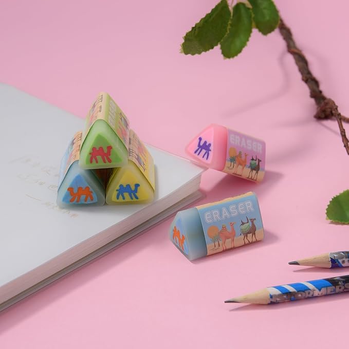 16 Camel Jelly Erasers for Kids, Kawaii Animal Shaped Rectangular School Supplies-DeskLoop Office