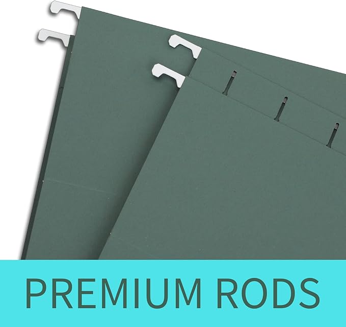 HERKKA Extra Capacity Hanging File Folders, 60 Pack Reinforced Letter Size Hanging Folders with Heavy Duty 1 Inch Expansion, Designed for Bulky Files, Medical Charts, Green-DeskLoop Office