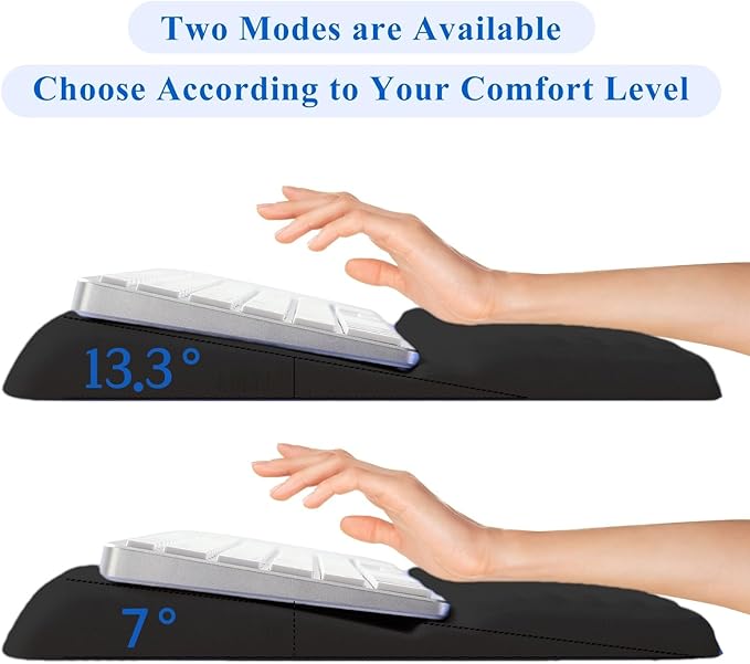 Ergonomic one-Piece Computer Keyboard Stand with Wrist Rest for Desktop Offers Two Support Angles. Silky Lycra Surface and Memory Foam Comfortable Hand Support (Black Star)-DeskLoop Office