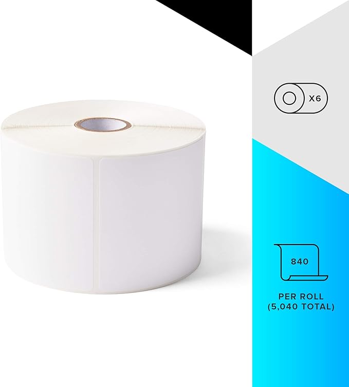 Zebra 3 x 3 in Direct Thermal Paper Labels Z-Perform 2000D Permanent Adhesive Shipping Labels 1 in Core 6 rolls 10031638SP-DeskLoop Office