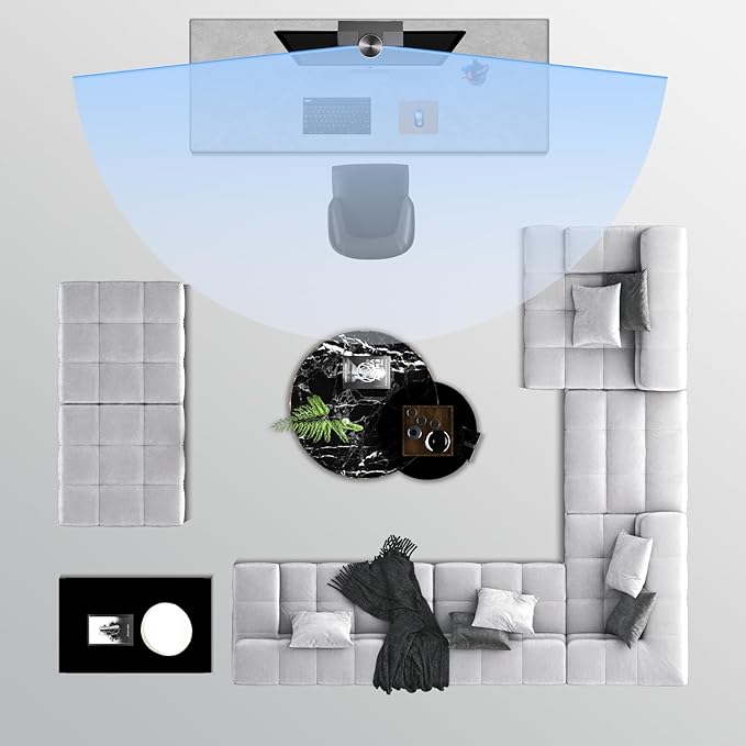 Panoramic 180° Video Camera, Immersive Video Conference Experience, both Overall and Speakers’ Close-up view, 1080P Webcam for Huddle Room and Homebased Office, Plug and Play with Micro SD Card Slot-DeskLoop Office