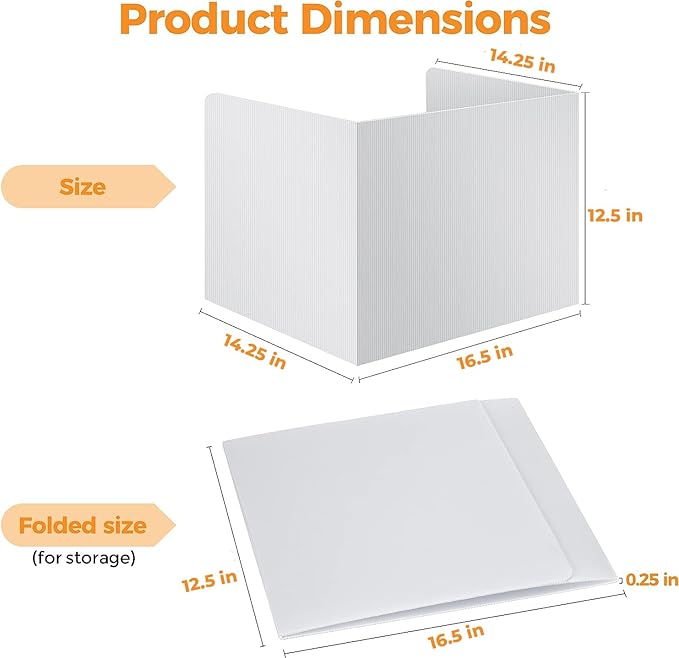 4-Pack Classroom Privacy Shields for Student Desks - Easy to Clean Plastic Desk Divider Folder Study Carrel Sneeze Guard for Student Testing Dividers Boards-DeskLoop Office