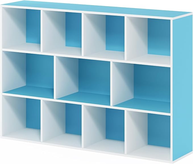 Furinno LUDER Book Shelf, 11-Cube Bookshelf, Reversible Bookcase, 9.4 x 29.1 x - Image 7