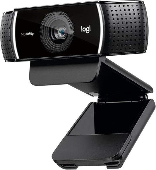 Logitech C922x HD Pro Webcam, Full HD 1080p/60fps Video, Clear Audio, HD Light Correction, PC Camera Webcam, Works with Skype, Zoom, Mac, Tablet - Black-DeskLoop Office