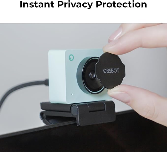 OBSBOT Meet 2 Webcam 4K - AI Framing & Auto Tracking, 1/2" Sensor, 60FPS, Auto Focus, HDR, Dual Mics - Lightweight USB Web Camera for Streaming, Zoom Meetings, Gaming. (Aurora Green)-DeskLoop Office