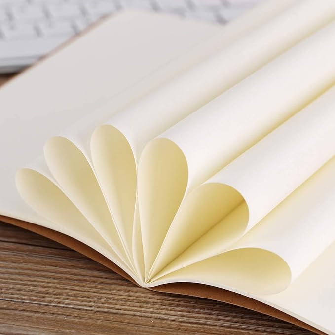 Large Blank Notebook Journals Bulk with Thick Plain Paper, 60 Pages, 8.5x11 inch, Sketchbook Composition Diary Subject Notebooks Planner for Students Office, Kraft Journal Set, 12 Pack-DeskLoop Office